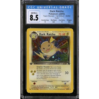 Pokemon Team Rocket 1st Edition Dark Raichu 83/2 CGC 8.5