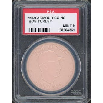 1959 Armour Coins Bob Turley Pink PSA 9 *4361 (Reed Buy)
