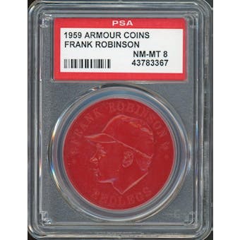 1959 Armour Coins Frank Robinson Red PSA 8 *3367 (Reed Buy)