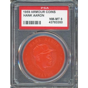 1959 Armour Coins Hank Aaron Orange PSA 8 *3350 (Reed Buy)