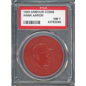1959 Armour Coins Hank Aaron Red PSA 7 *3349 (Reed Buy)
