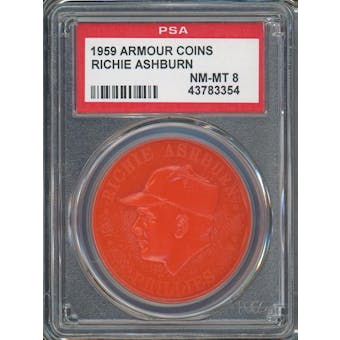 1959 Armour Coins Richie Ashburn Orange PSA 8 *3354 (Reed Buy)