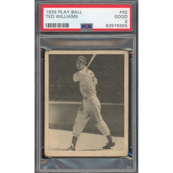 1939 Play Ball #92 Ted Williams RC PSA 2 *6995 (Reed Buy)