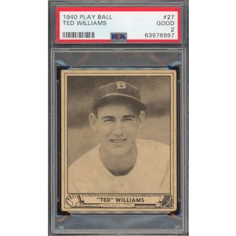 1940 Play Ball #27 Ted Williams PSA 2 *6997 (Reed Buy)