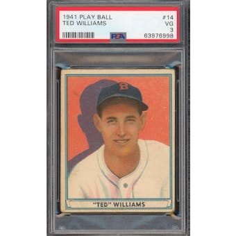 1941 Play Ball #14 Ted Williams PSA 3 *6998 (Reed Buy)