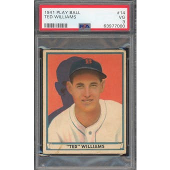 1941 Play Ball #14 Ted Williams PSA 3 *7000 (Reed Buy)
