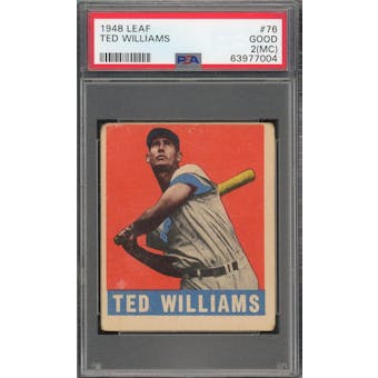 1948 Leaf #76 Ted Williams PSA 2MC *7004 (Reed Buy)