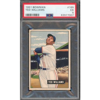 1951 Bowman #165 Ted Williams PSA 5 *7007 (Reed Buy)