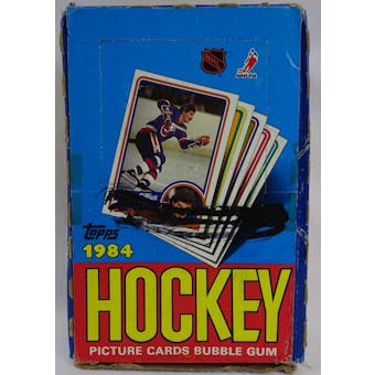 1984/85 Topps Hockey Wax Box (X-Out) (EX Box, MT Packs) (Reed Buy)