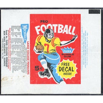 1960 Fleer Football 5-Cent Wax Pack Wrapper (EX/EX-MT) (Reed Buy)