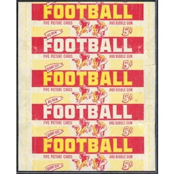 1952 Bowman Large Football 5-Cent Wax Pack Wrapper (EX/EX-MT) (Reed Buy)