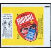 1969 Topps Football 10-Cent Wax Pack Wrapper (EX-MT) - Free Camera Ad (Reed Buy)