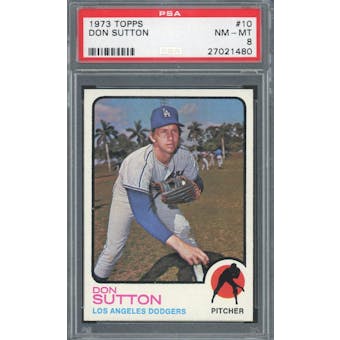 1973 Topps #10 Don Sutton PSA 8 *1480 (Reed Buy)