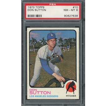 1973 Topps #10 Don Sutton PSA 8 *7638 (Reed Buy)