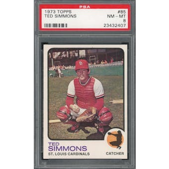 1973 Topps #85 Ted Simmons PSA 8 *2407 (Reed Buy)