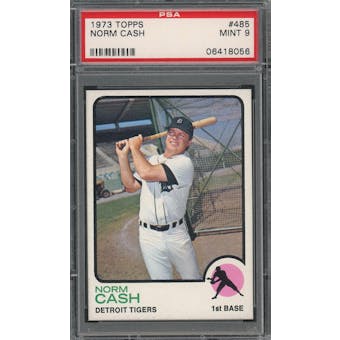 1973 Topps #485 Norm Cash PSA 9 *8056 (Reed Buy)