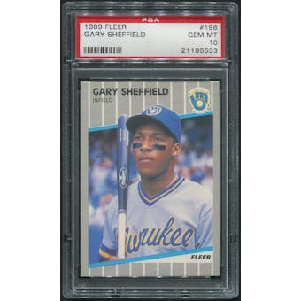 1989 Fleer Baseball #196 Gary Sheffield Rookie PSA 10 (GEM MT)