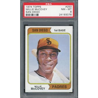 1974 Topps #250 Willie McCovey San Diego PSA 8 *3076 (Reed Buy)