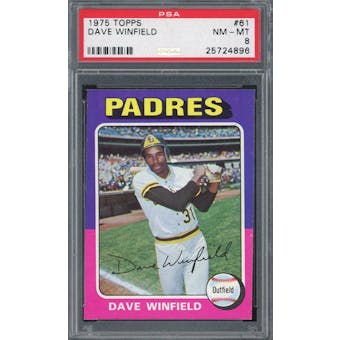 1975 Topps #61 Dave Winfield PSA 8 *4896 (Reed Buy)