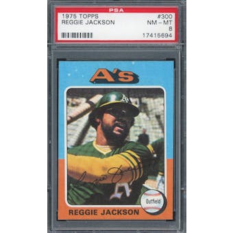 1975 Topps #300 Reggie Jackson PSA 8 *5694 (Reed Buy)