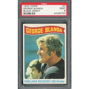 1975 Topps #7 George Blanda Black Jersey PSA 9 *5700 (Reed Buy)
