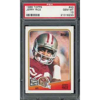 1988 Topps #43 Jerry Rice PSA 10 *8233 (Reed Buy)