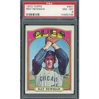 1972 Topps #667 Ray Newman PSA 8 *6796 (Reed Buy)