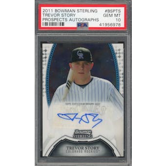 2011 Bowman Sterling Prospects #BSPTS Trevor Story Auto PSA 10 *6978 (Reed Buy)