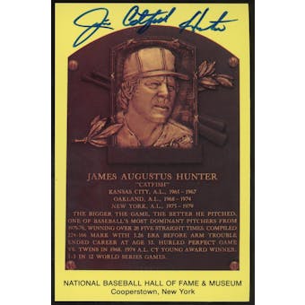 Jim Catfish Hunter Baseball HOF Plaque Postcard JSA UU36464 (Reed Buy)