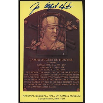Jim Catfish Hunter Baseball HOF Plaque Postcard JSA UU36465 (Reed Buy)