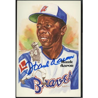 Hank Aaron Autographed Perez-Steele Postcard JSA UU36487 (Reed Buy)