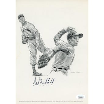 Carl Hubbell Autographed Drawing JSA UU36600 (Reed Buy)