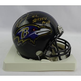 Ray Lewis Autographed Baltimore Ravens Mini Helmet JSA UU36625 (SBXXXV MVP) (Reed Buy)