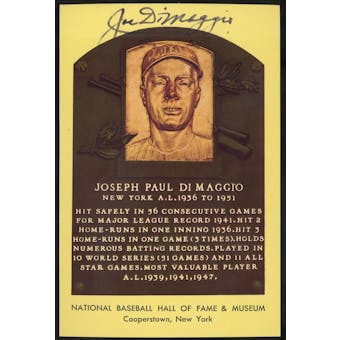 Joe DiMaggio Autographed HOF Plaque Postcard JSA XX33811 (Reed Buy)