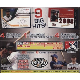 2008 TriStar Prospects Plus Baseball Hobby Box