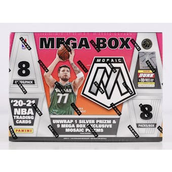 2020/21 Panini Mosaic Basketball Mega 64-Card Box (Green Fluorescent Prizms!)