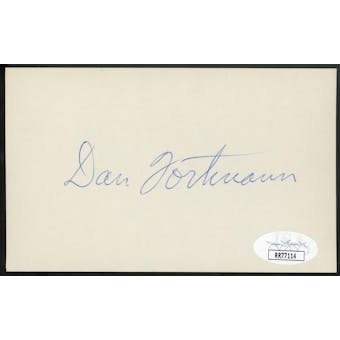 Dan Fortmann Autographed Index Card JSA RR77114 (Reed Buy)