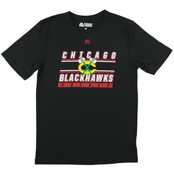 Chicago Blackhawks Majestic Black Defenseman Performance Tee Shirt (Adult X-Large)