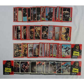 1976 Topps King Kong Complete 55 Card Set w/ 11 Card Sticker Set & 3 Wrappers (VG-EX) (Reed Buy)