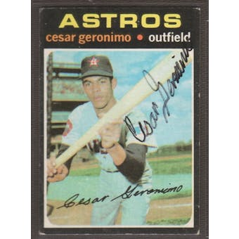 1971 Topps Baseball #447 Cesar Geronimo Signed in Person Auto