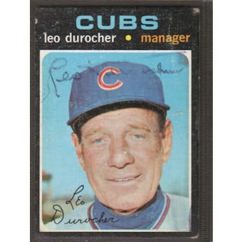 1971 Topps Baseball #609 Leo Durocher Signed in Person Auto