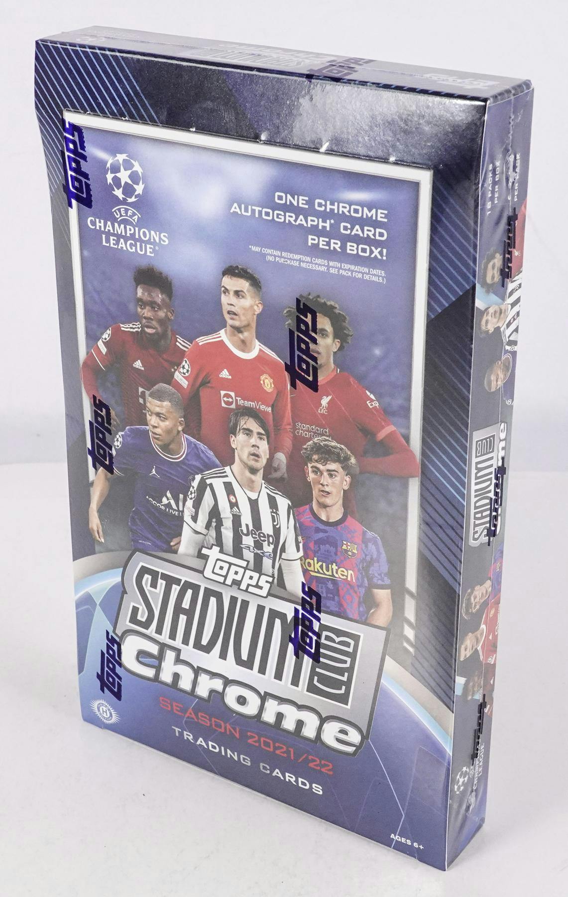 2021/22 Topps Stadium Club Chrome UEFA Champions League Soccer Hobby Box DA Card World