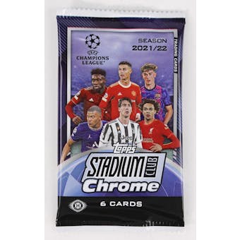 2021/22 Topps Stadium Club Chrome UEFA Champions League Soccer Hobby Pack
