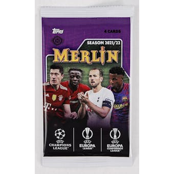 2021/22 Topps UEFA Champions League Merlin Chrome Soccer Hobby Pack
