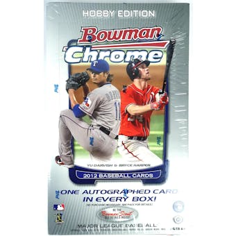 2012 Bowman Chrome Baseball Hobby Box (Reed Buy)