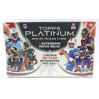 2013 Topps Platinum Football Hobby Box (Reed Buy)