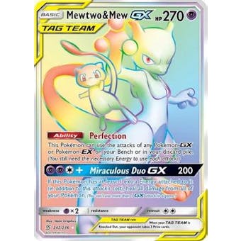 Pokemon SM Unified Minds Mewtwo & Mew GX 242/236 NEAR MINT (NM)