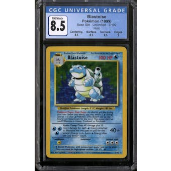 Pokemon Base Set Unlimited Blastoise 2/102 CGC 8.5