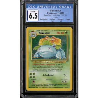 Pokemon Base Set Unlimited Venusaur 15/102 CGC 6.5
