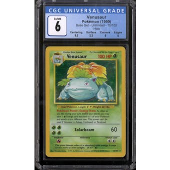 Pokemon Base Set Unlimited Venusaur 15/102 CGC 6
